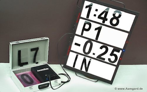 illuminated pit display board with elektrolumineszent foil