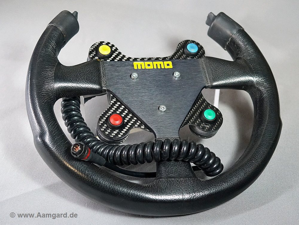 Momo steering wheel and AE switch panel for formula racing cars