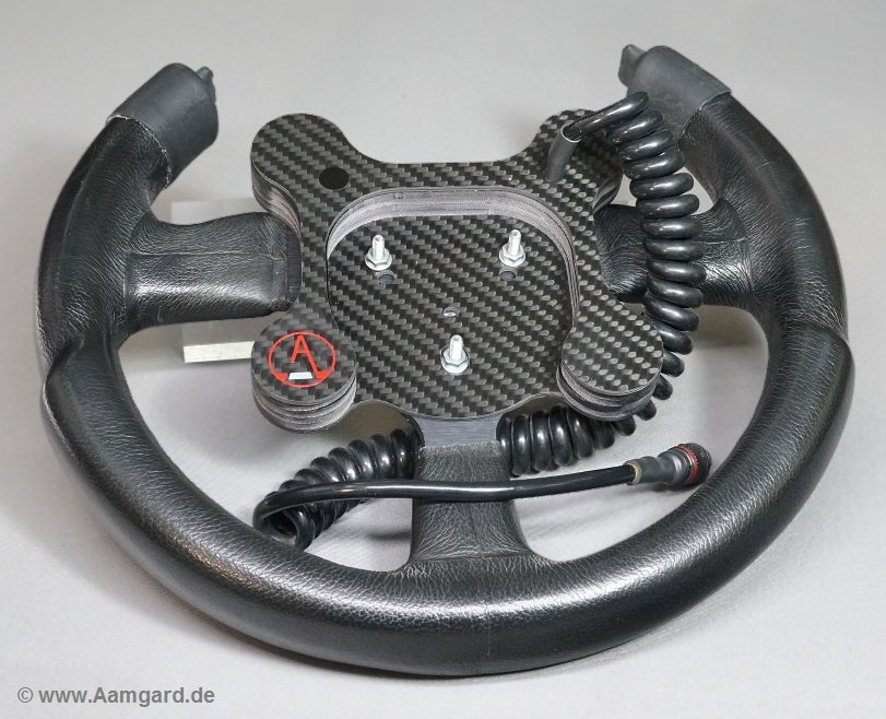 Aamgard steering wheel electric panel with curly cord, rear view