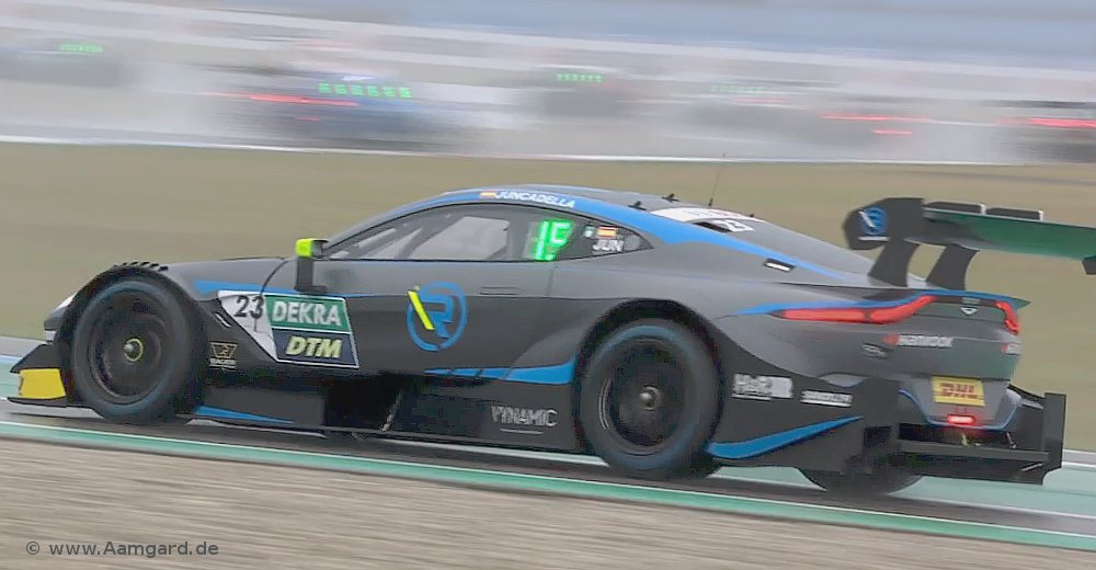 Aston Martin with Aamgard rain light at the DTM in Assen