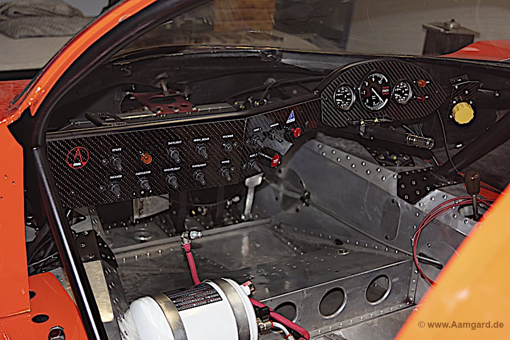 final dashboard assembly inside classic Le Mans sportscar