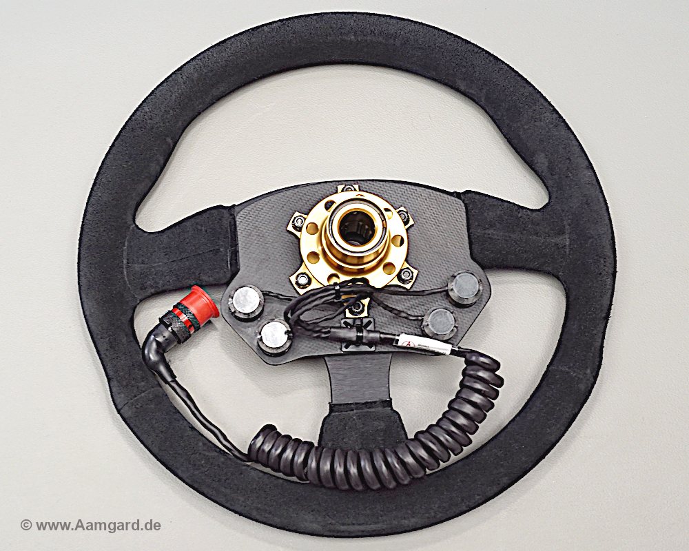 motorsports steering wheel with ´curly cord and Deutsch connector