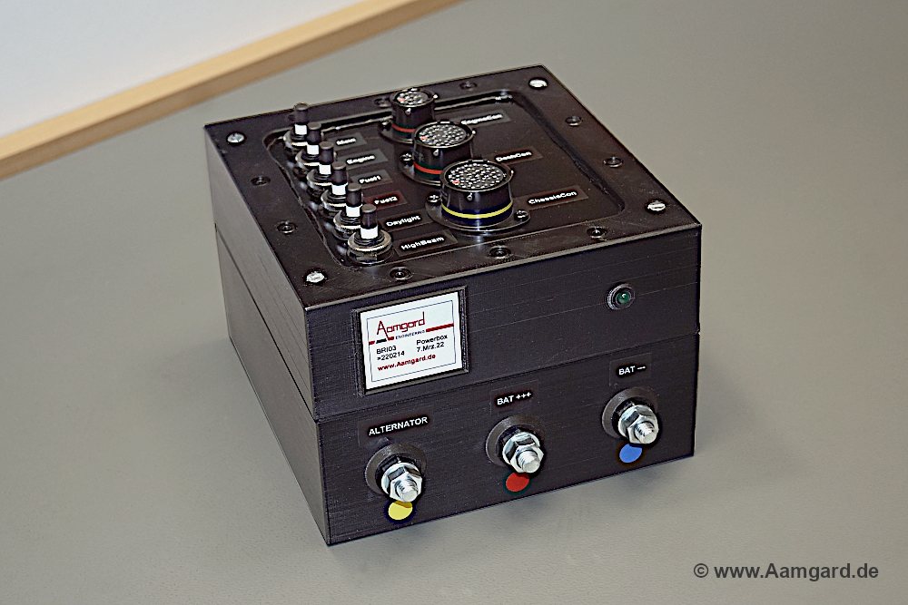 Aamgard powerbox for a classic Le Mans racing sports car