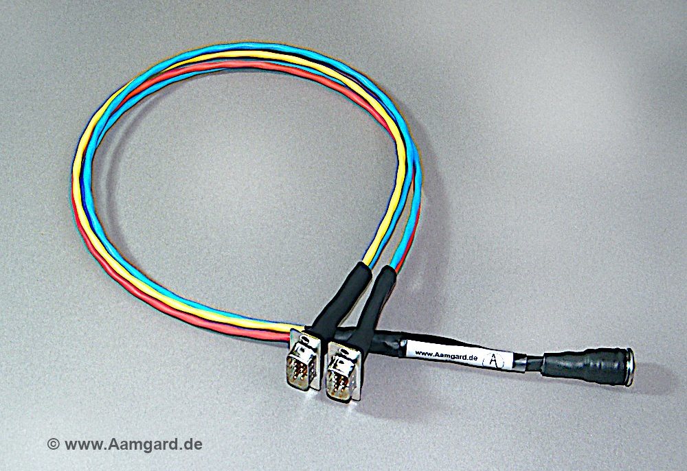 shielded Y adapter cable with Lemo and SubD connector